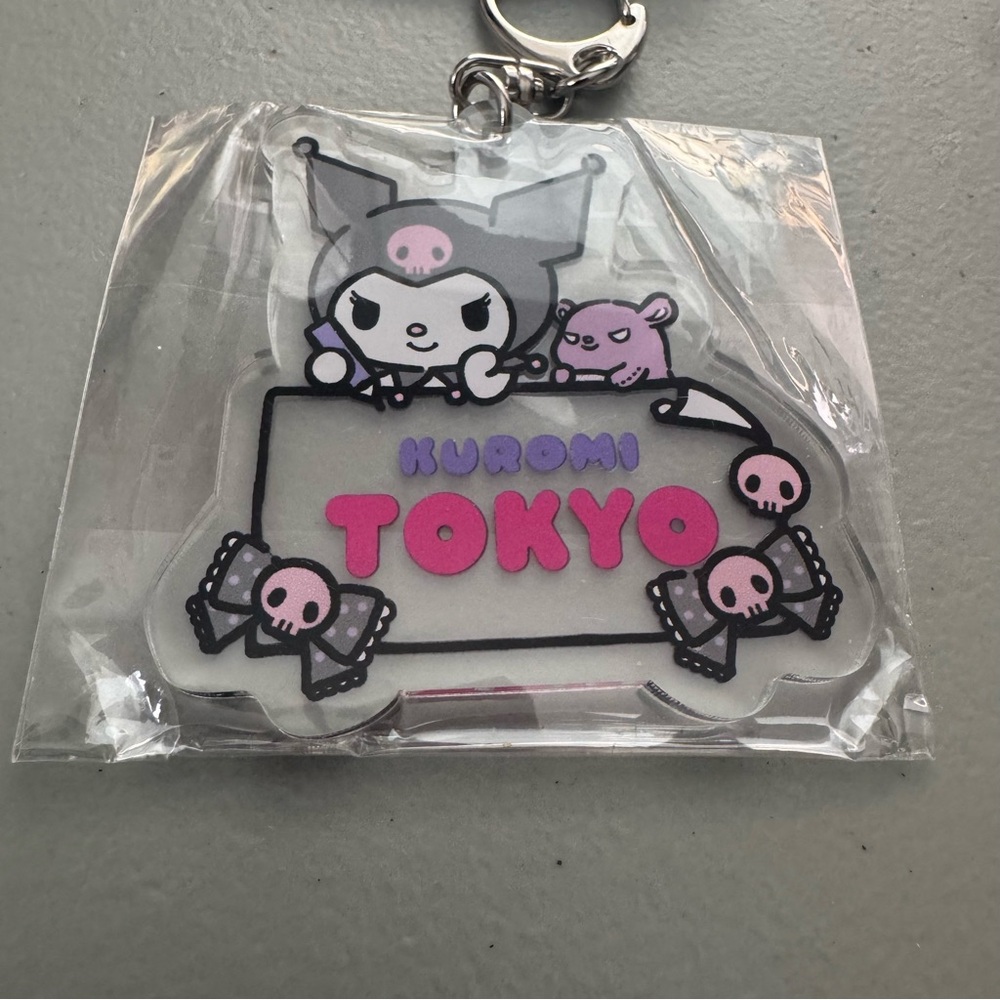 Sanrio Kuromi Tokyo Plastic 2.5” Keychain Purple Black New in Package
